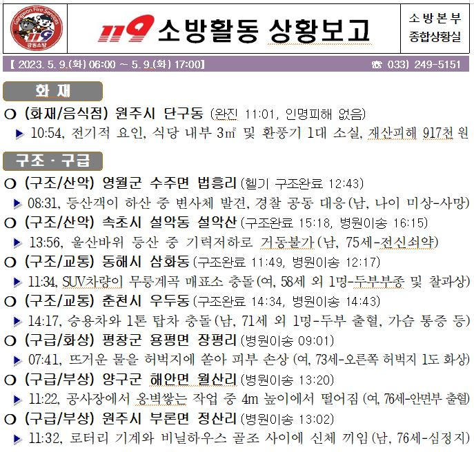 119소방활동 주간상황(5. 9. 화).JPG