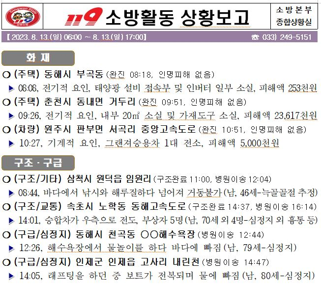 119소방활동 주간상황(8. 13. 일).JPG