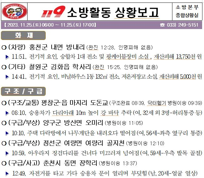 119소방활동 주간상황(11. 25. 토).JPG