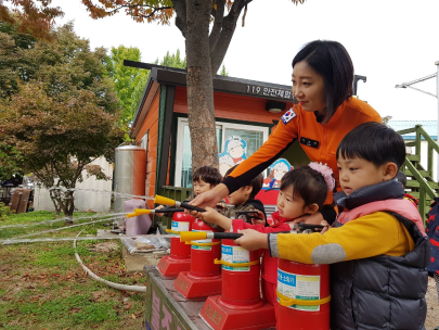 보배어린이집 원아 소방서 견학