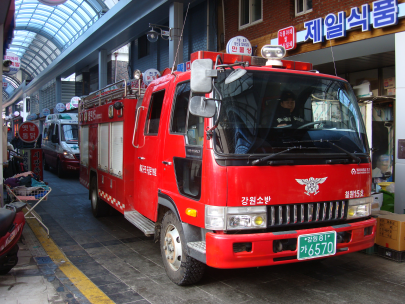 동송시장 소방통로 확보 훈련