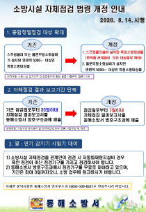 동해소방서, 소방시설 자체점검 법령 개정 안내