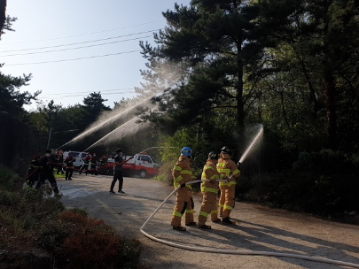 동해소방서, 가을철 산림화재 대비 유관기관 합동소방훈련