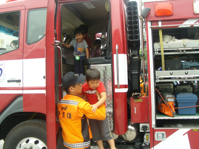 비속에서도 소방안전체험 즐거워요!