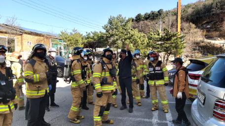 태백소방서, 태백산보석사우나 합동소방훈련 실시