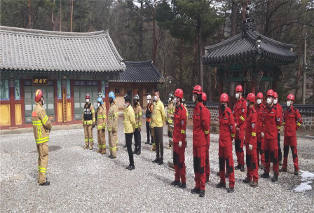 태백소방서, 2022년 봄철 산불 대비 문화재 유관기관 합동소방훈련 실시