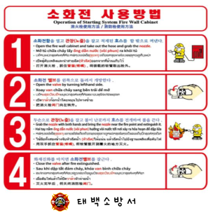 태백소방서, 옥내소화전  한글·외국어 동시표기 사용설명서 홍보